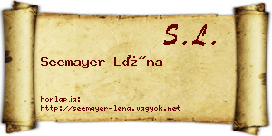 Seemayer Léna névjegykártya